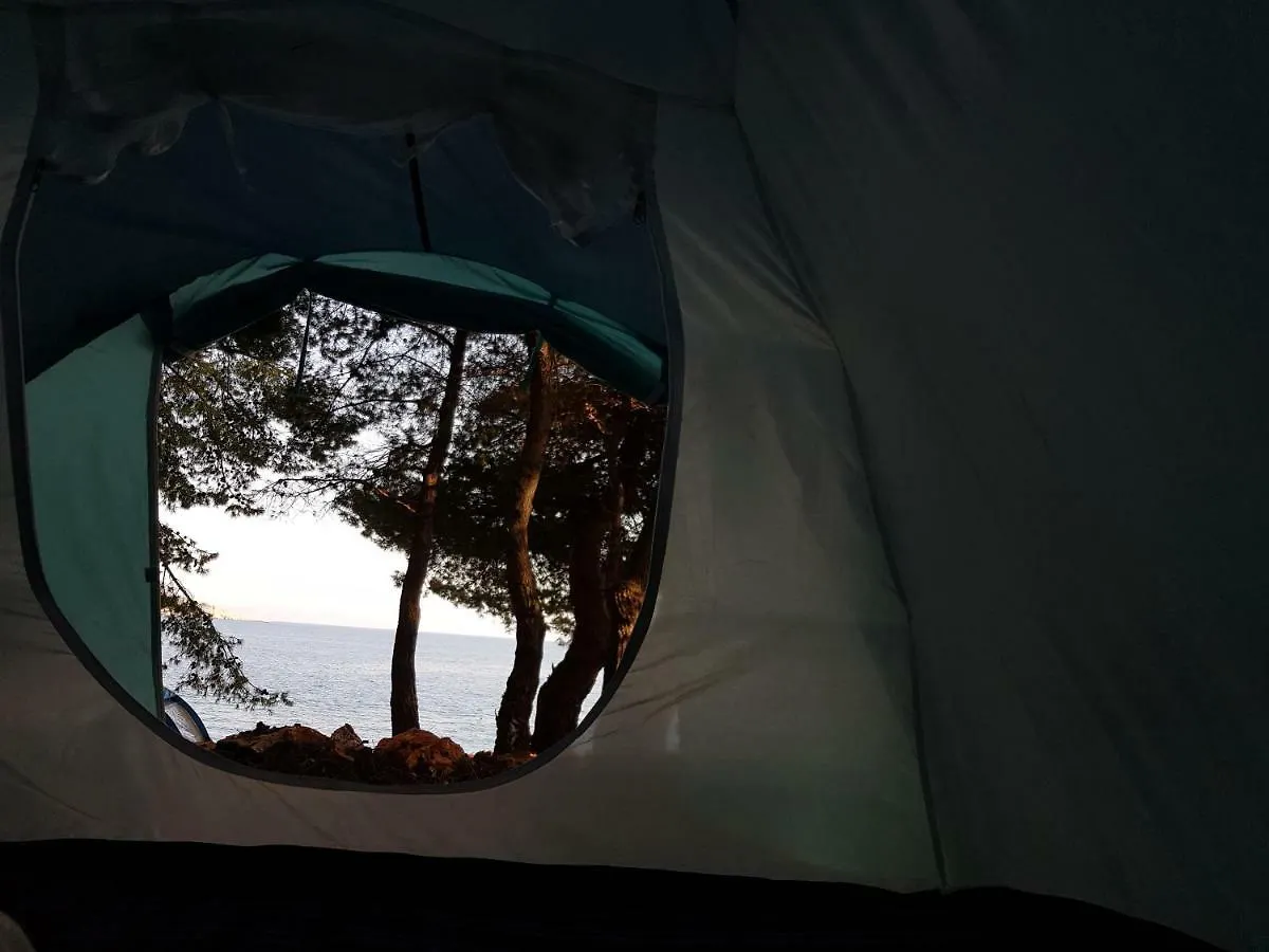View over the camp toward the sea
